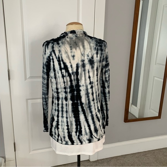 Style & Co. Sport, jersey knit open front tye dye cardigan Size Small Petite - Picture 4 of 7